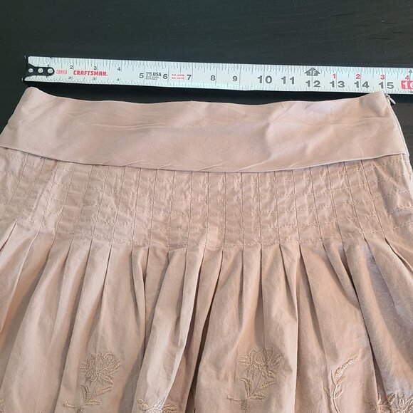Toi et Moi Cotton Embroidered Eyelet Layered Skirt Med Cottage Romantic Feminine - Picture 8 of 8